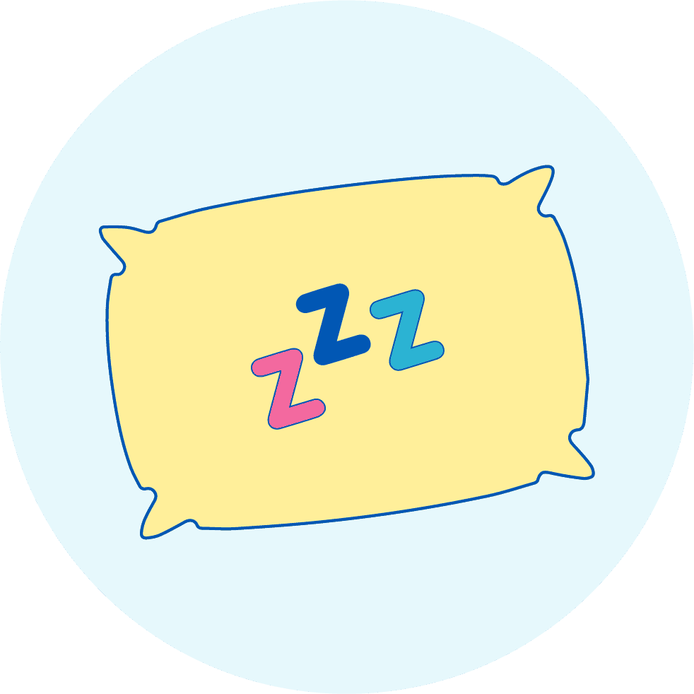 illustration d'un oreiller e référant à la fatigue