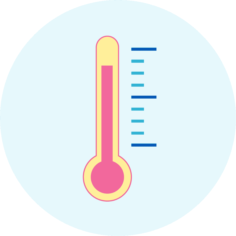 image représentant un thermomètre avec un niveau de température élevé